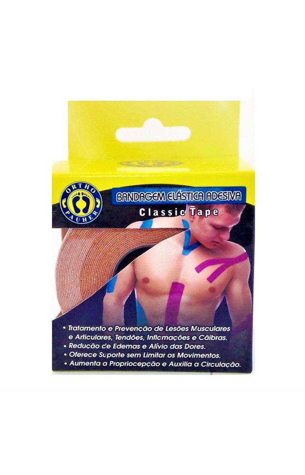 Fita Elastica Kinesio Pauher 5cm x 3m BEGE