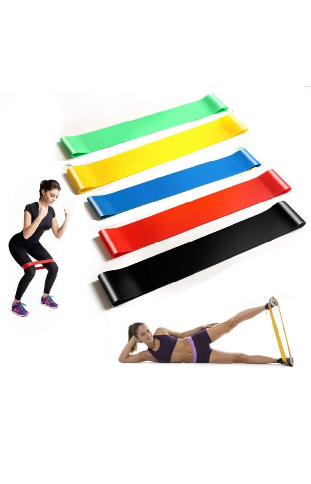 Faixa Elástica para Exercícios Mini Band - Caixa com 5 faixas