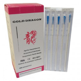 Agulha Gold Dragon Individual 0,30x75mm com 100 unid