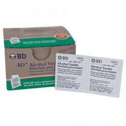 Almofada para Assepsia ÁLCOOL SWABS BD com 100 unid