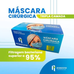 Máscara Cirúrgica Descartável Tripla Camada com EFB > 95%  com 50 unid